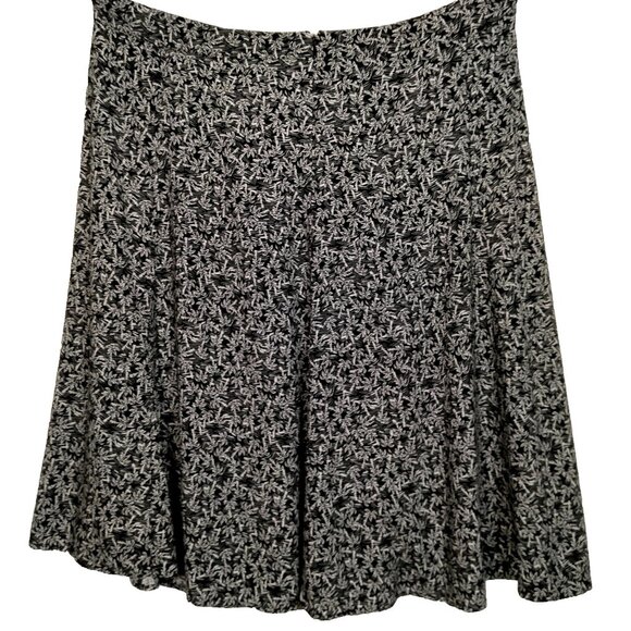 CJ Banks Skirt Plus Size 24 Midi Rayon Black White Palm Trees Tropical Beach Sun - Picture 2 of 9